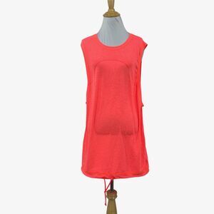 Kari Traa Tank Top Womens L/XL Coral Kristina Singlet Sleeveless Drawcord Hem